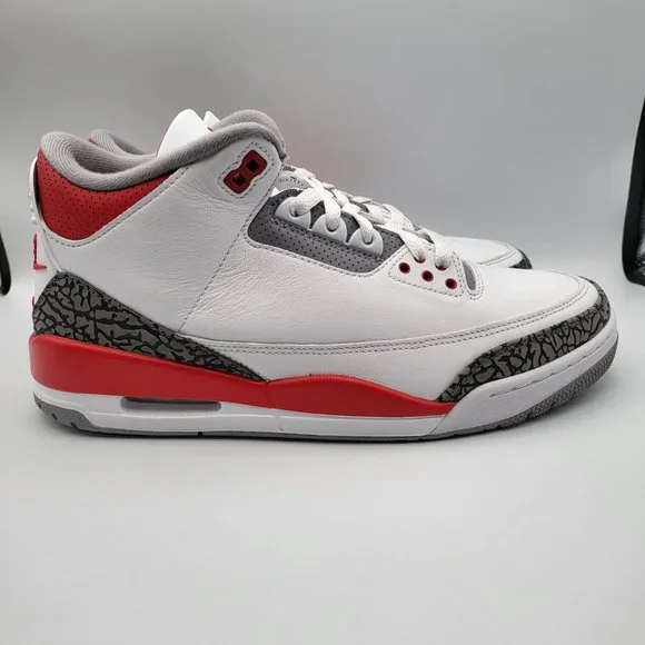 NEW Men's Sz 10 Jordan 3 Retro "Fire Red" Shoes - DN3707-160 - Picture 6 of 10